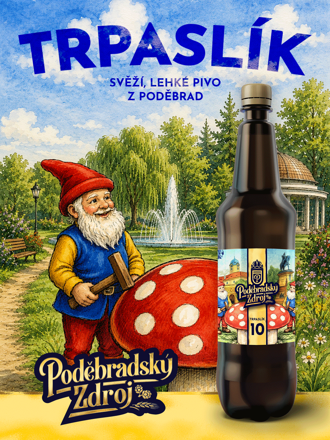 Trpaslík 10 — svěží lehké pivo z Poděbrad